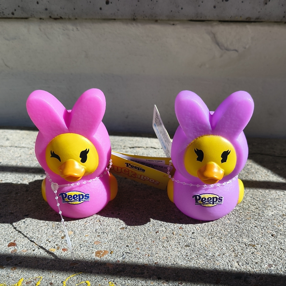 Peeps x Duckalooz Bunny Ducks Glittery Rubber Ducks (Pink and Purple) NWT